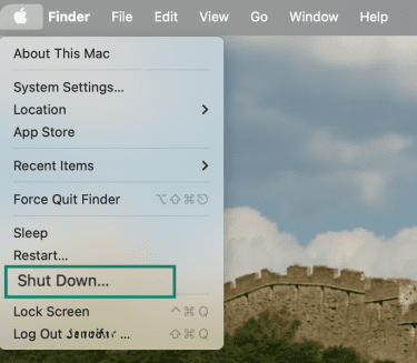 Apple menu open in macOS with