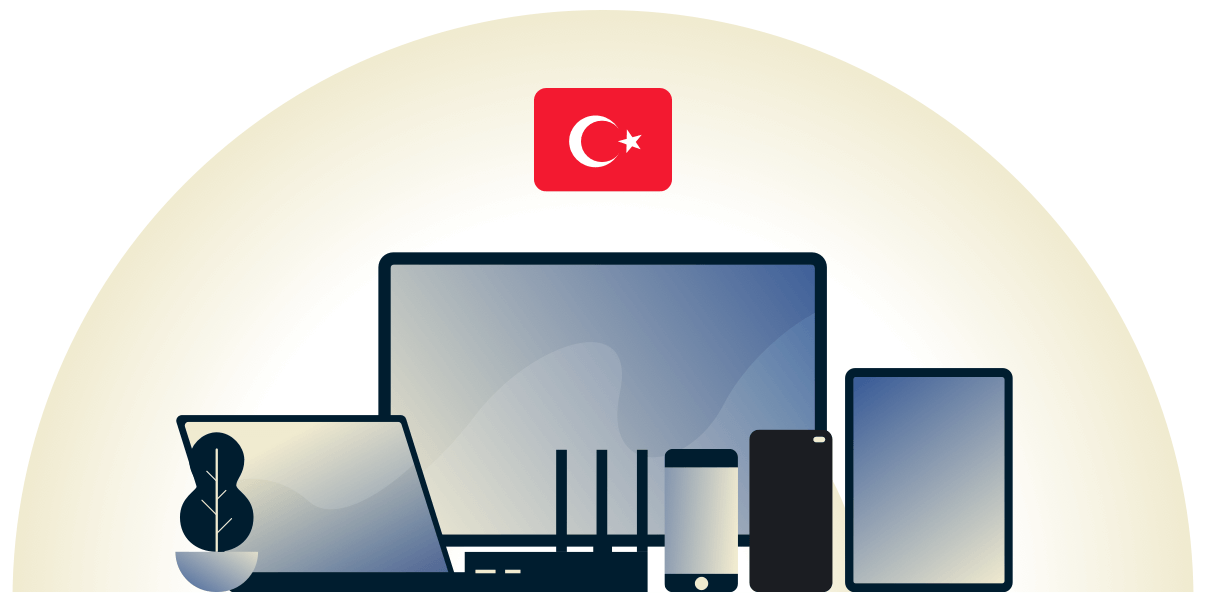 T&uuml;rkei-VPN, das eine Vielzahl von Ger&auml;ten sch&uuml;tzt.